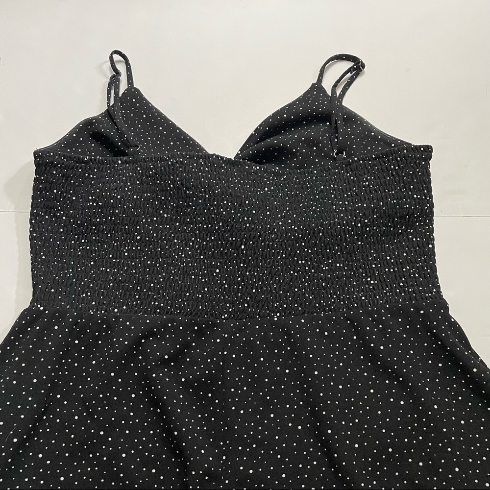 Allison Joy Smocked Spaghetti Strap Sleeveless Polka Dot Jumpsuit Romper Large - Picture 6 of 6